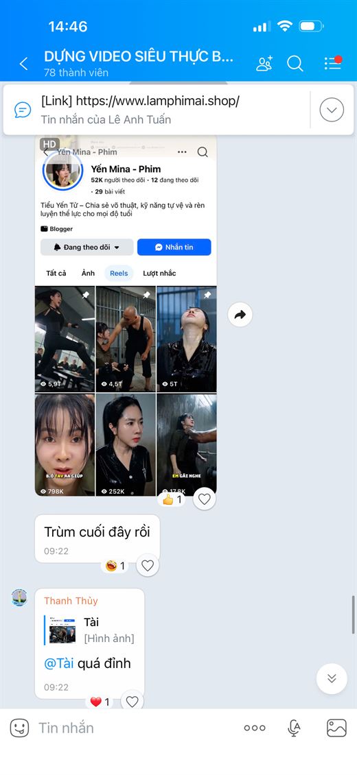 Yến Mina 52K follow video 798K view