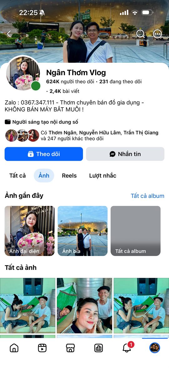 Kênh Facebook Ngân Thơm Vlog 624K